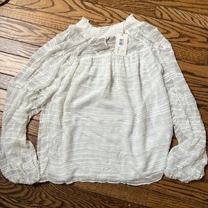 BNWT XS Ramy Brook high collar white blouse